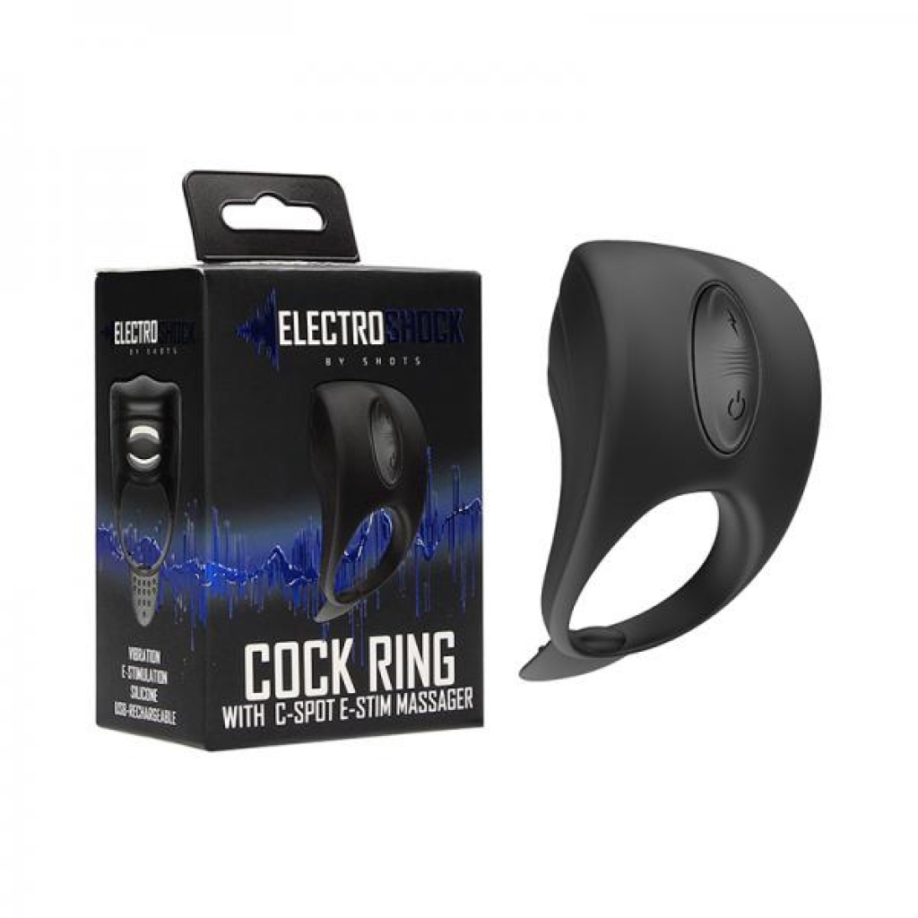 Shots Electroshock C Ring C Spot Massager Black - Electrostimulation