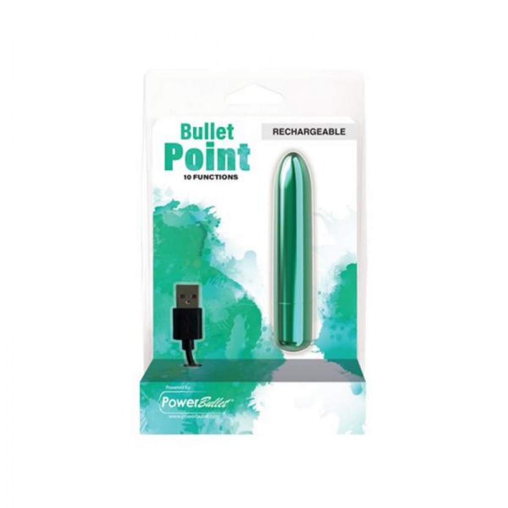 Power Bullet Point Rechargeable - Teal - Bullet Vibrators
