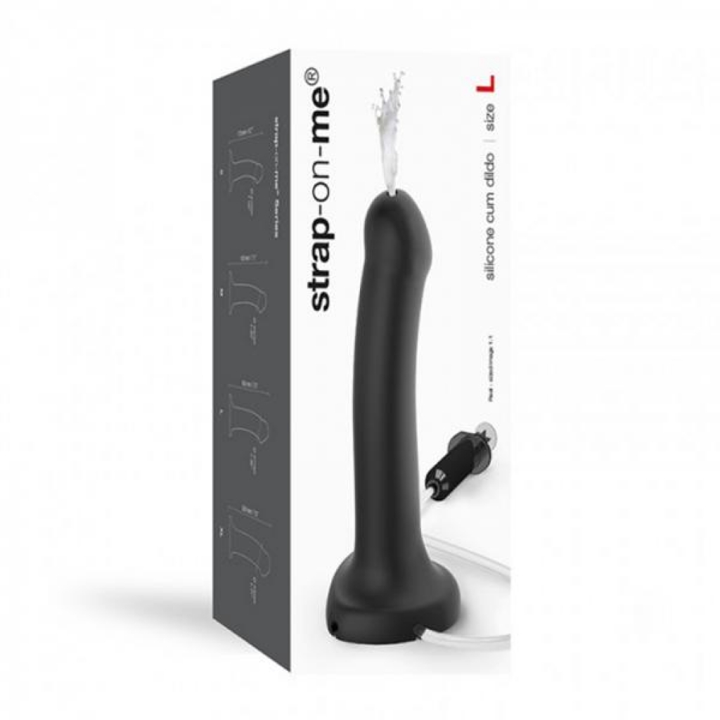 Strap On Me Semi Realistic Cum Dildo Black Large (fluid Not Included) - Realistic Dildos & Dongs