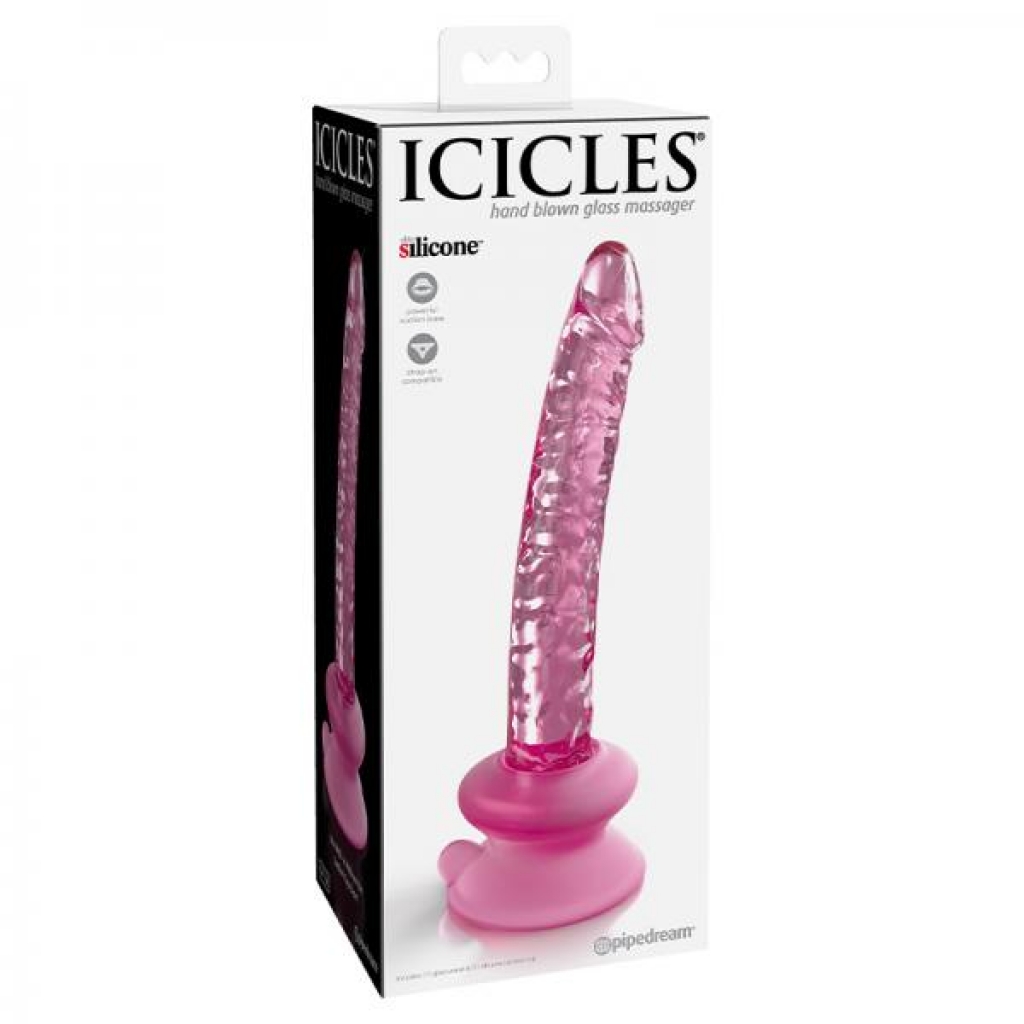 Icicles No. 86 - Glass Suction Cup Dildo - Pink - Realistic Dildos & Dongs