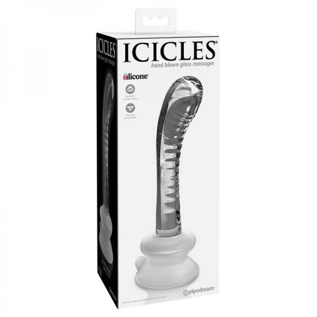 Icicles No. 88 - Glass Suction Cup G-spot Wand - Clear - Realistic Dildos & Dongs