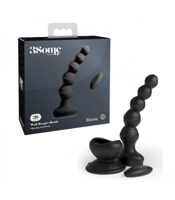 3some Wall Banger Beads Rechargeable Black - Anal Beads
