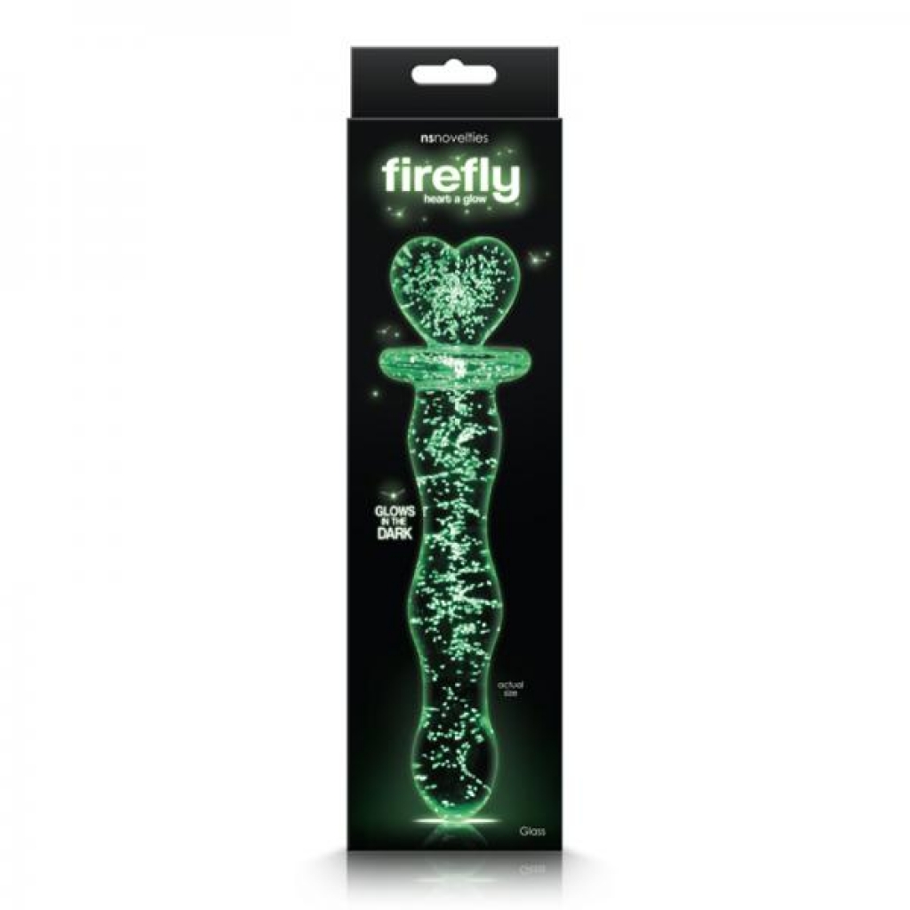 Firefly Glass Heart A Glow - Clear - G-Spot Dildos