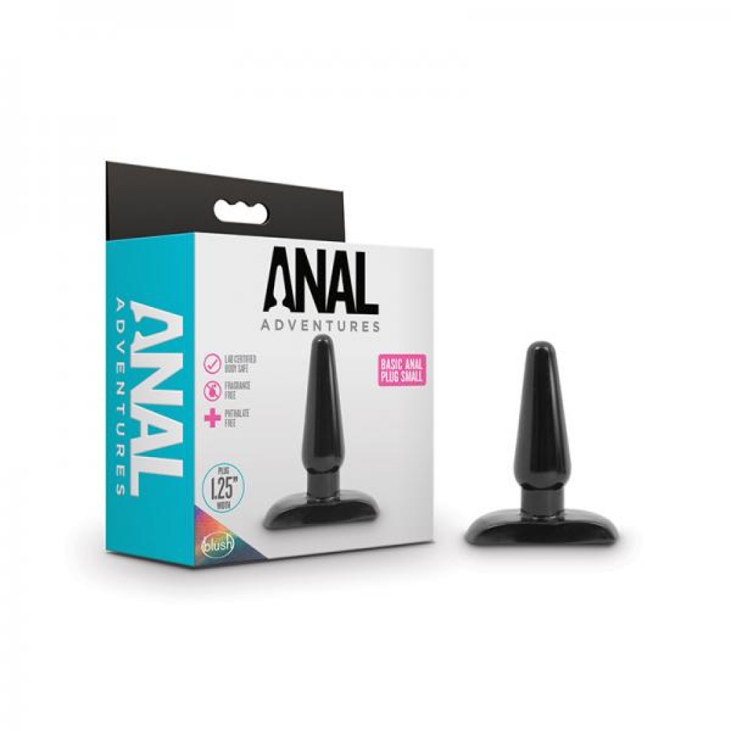 Anal Adventures - Basic Anal Plug - Small - Black - Anal Plugs