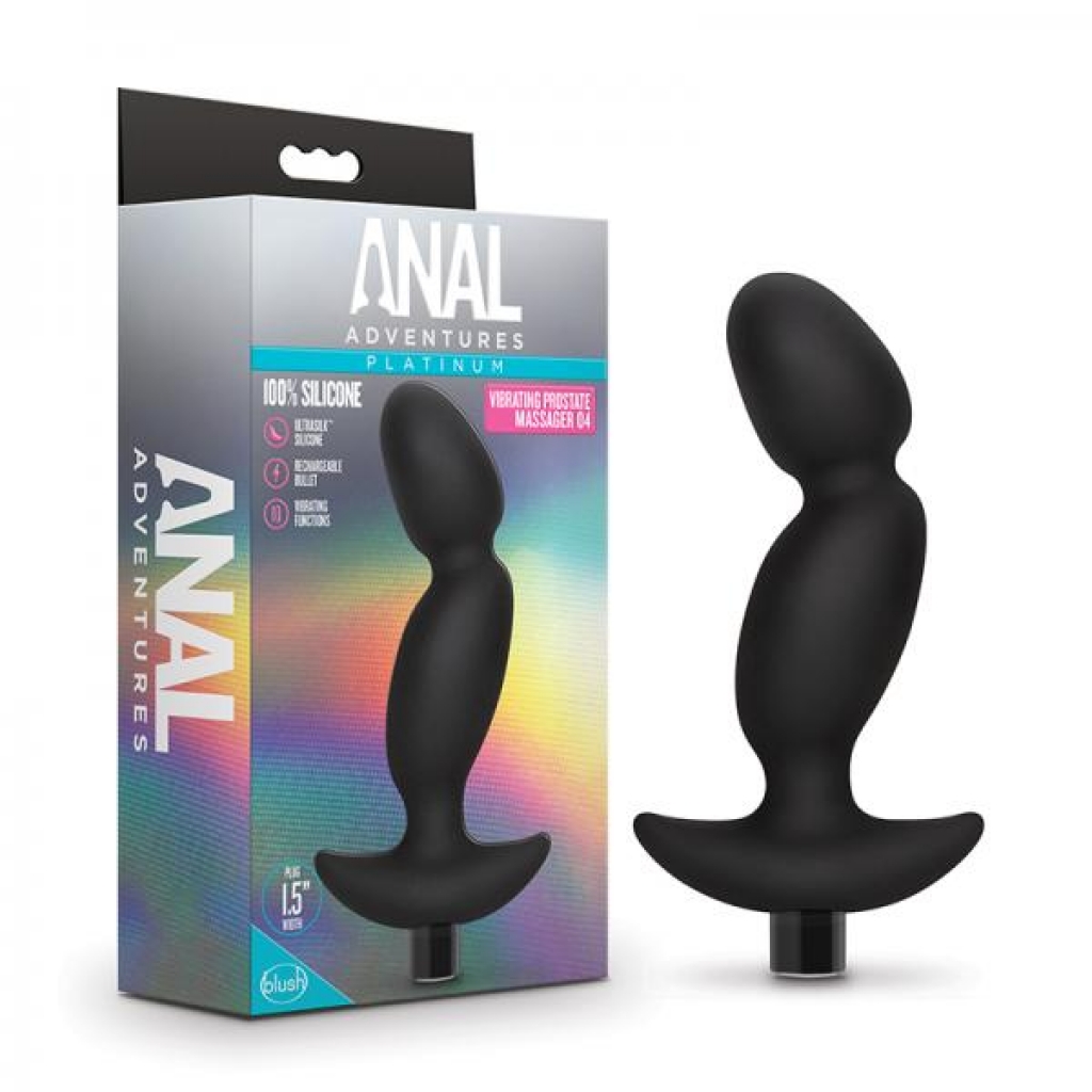 Anal Adventuresplatinum - Silicone Vibrating Prostate Massager 04- Black - Prostate Massagers