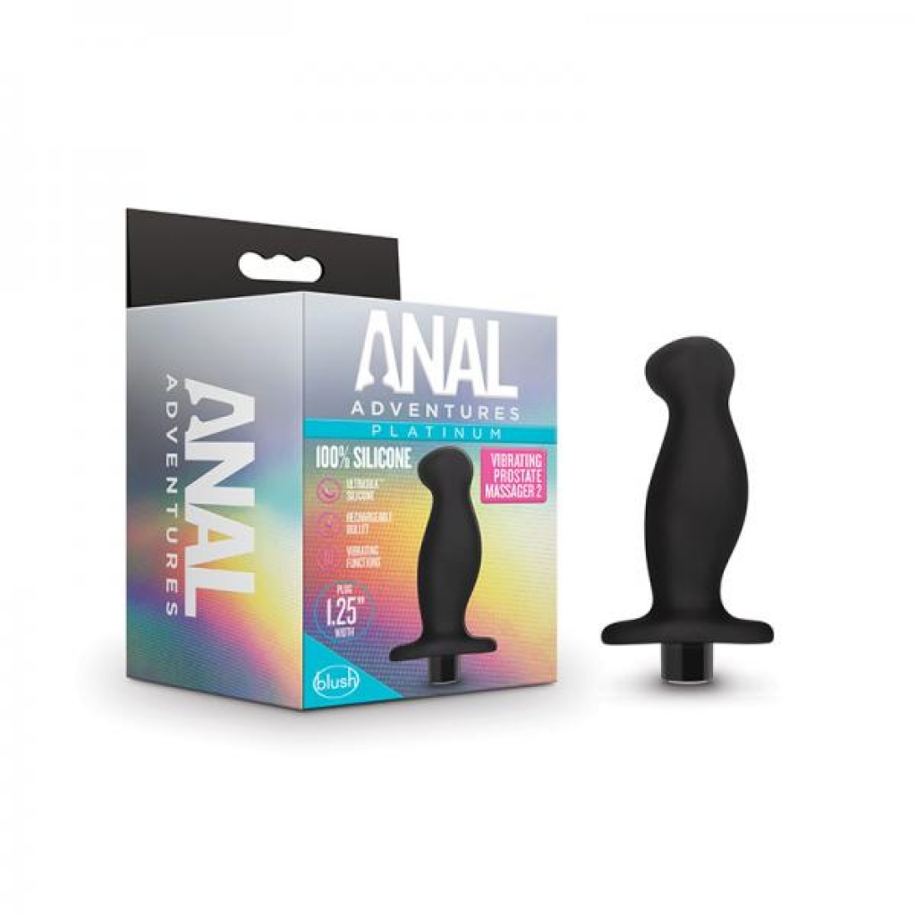 Anal Adventuresplatinum- Silicone Vibrating Prostate Massager 02- Black - Prostate Massagers
