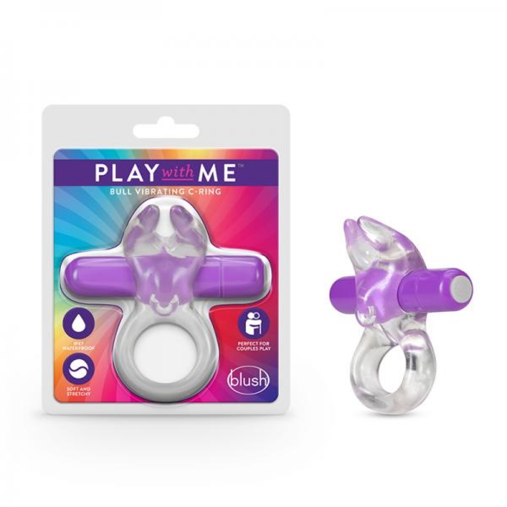 Play With Me - Bull Vibrating C-ring - Purple - Couples Penis Rings