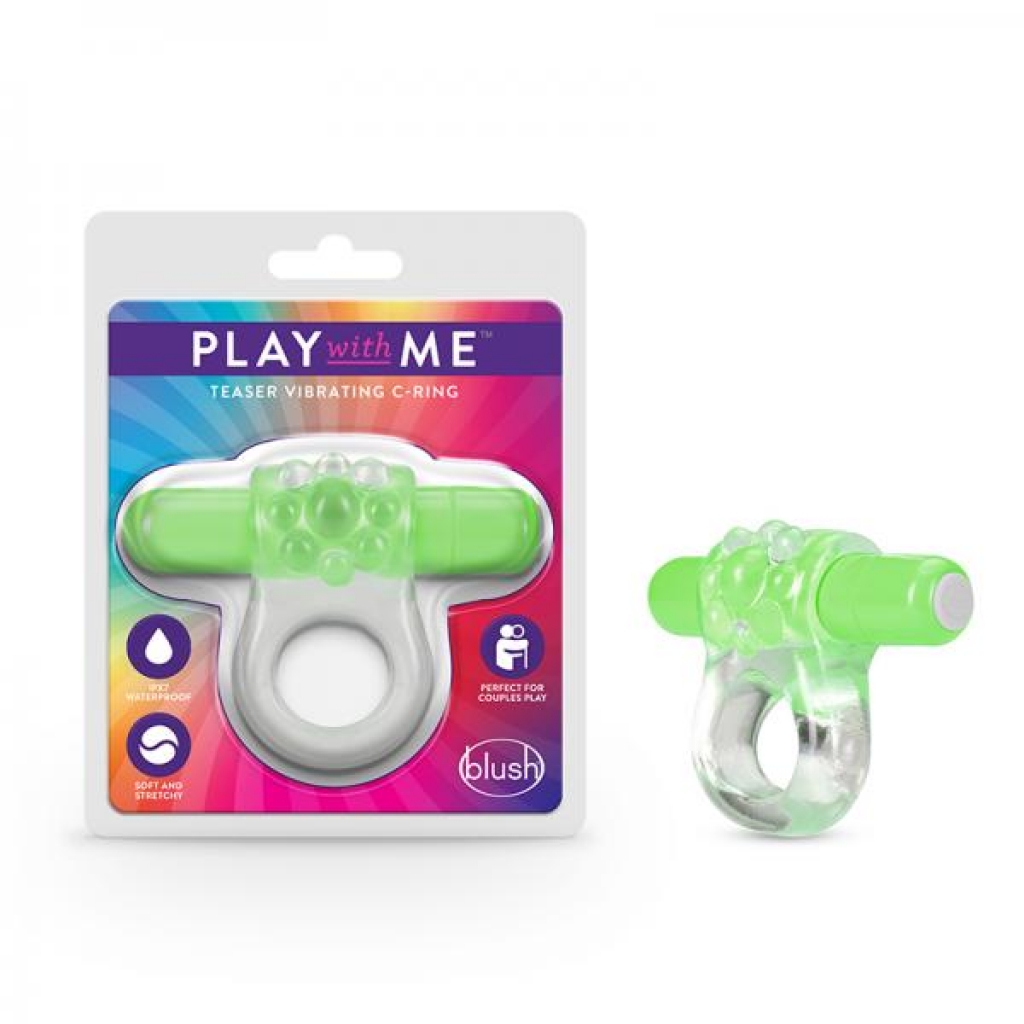 Play With Me - Teaser Vibrating C-ring - Green - Couples Penis Rings