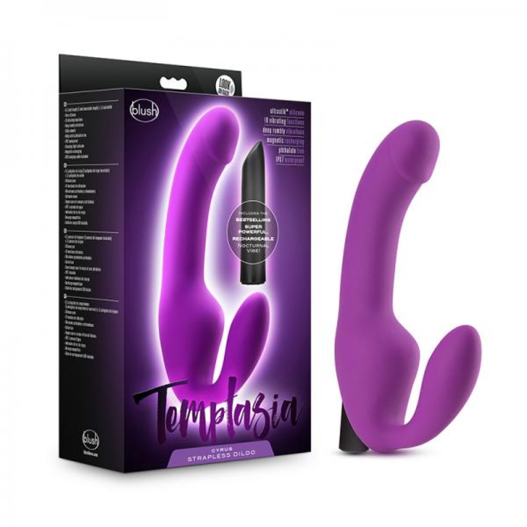 Temptasia - Cyrus - Strapless Silicone Dildo - Purple - Strapless Strap-ons