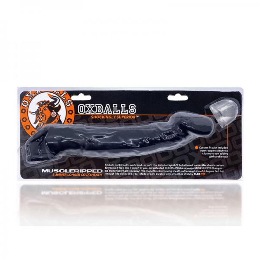 Oxballs Muscle Ripped Cocksheath Black - Penis Extensions