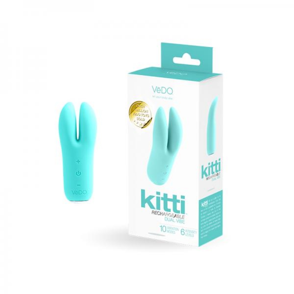 Vedo Kitti Rechargeable Dual Vibe Tease Me Turquoise - Palm Size Massagers