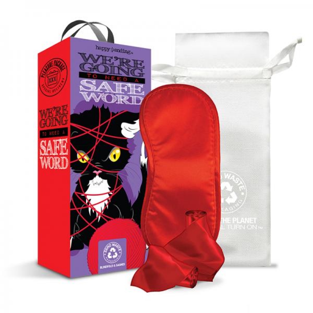 Pleasure Package We're Going To Need A Safe Word - Blindfold, Wrist, And Ankle Sashes - BDSM Kits