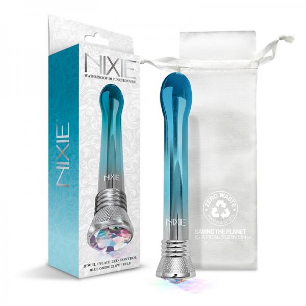 Nixie Waterproof 10-function Bulb Vibe - Blue Ombre Glow - G-Spot Vibrators