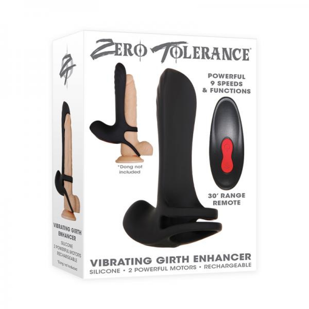 Zt Vibrating Girth Enhancer Rechargable Black - Penis Sleeves & Enhancers