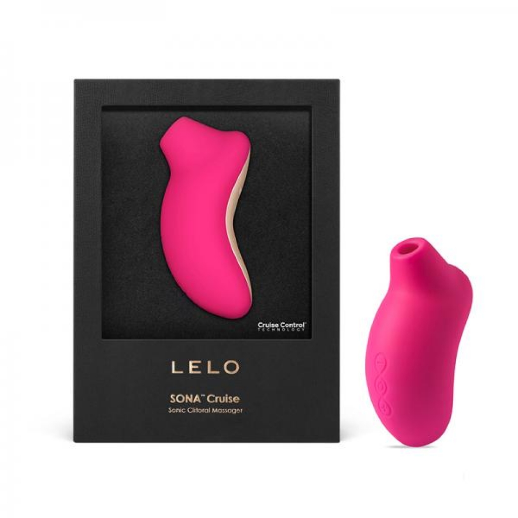 Lelo Sona Cruise Clitoral Stimulator Rechargeable - Cerise - Clit Suckers & Oral Suction