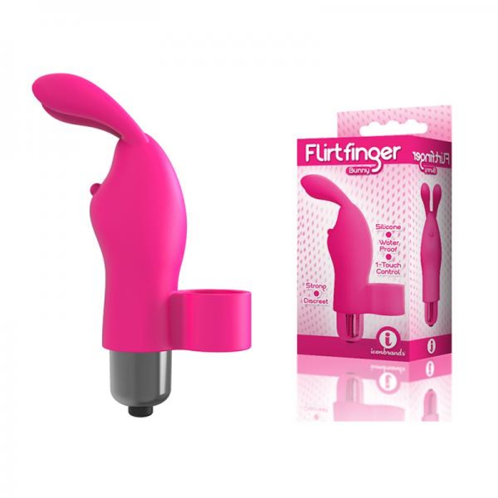 The 9's Flirt Finger Bunny Finger Vibrator Pink - Finger Vibrators