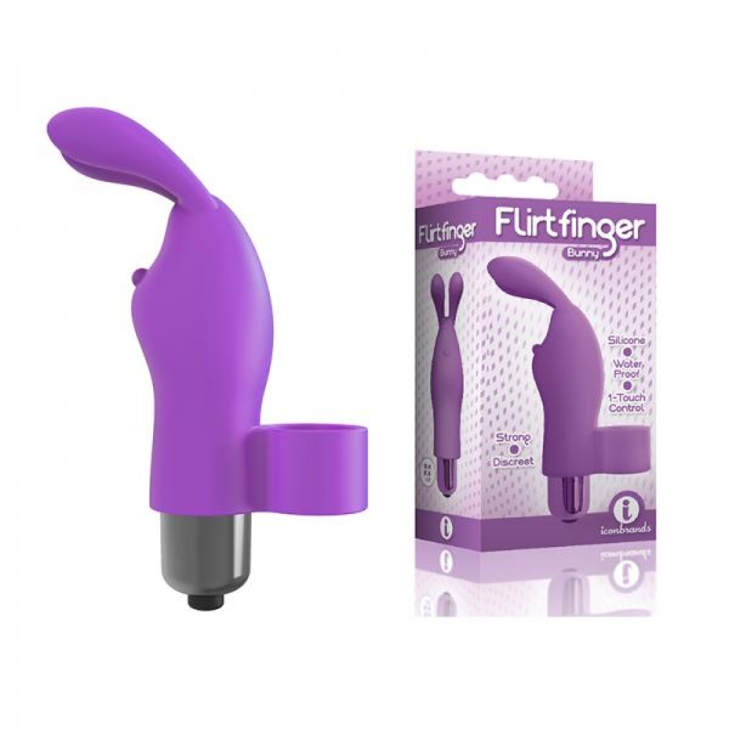The 9's Flirt Finger Bunny Finger Vibrator Purple - Finger Vibrators