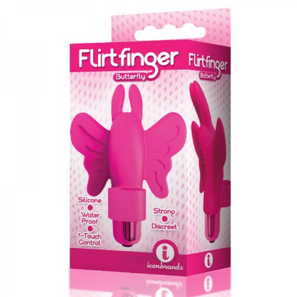 The 9's Flirt Finger Butterfly Finger Vibrator Pink - Finger Vibrators