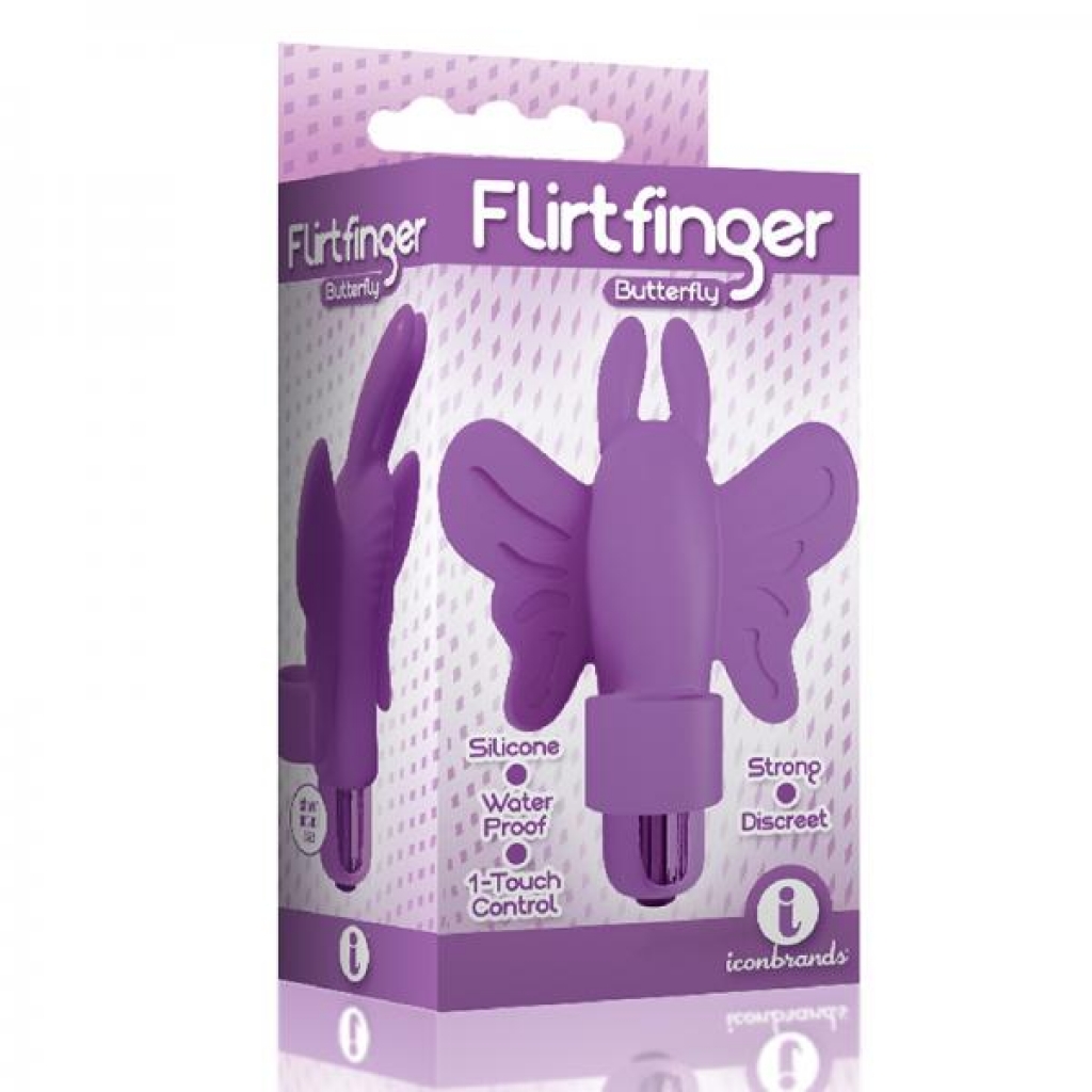 The 9's Flirt Finger Butterfly Finger Vibrator Purple - Finger Vibrators