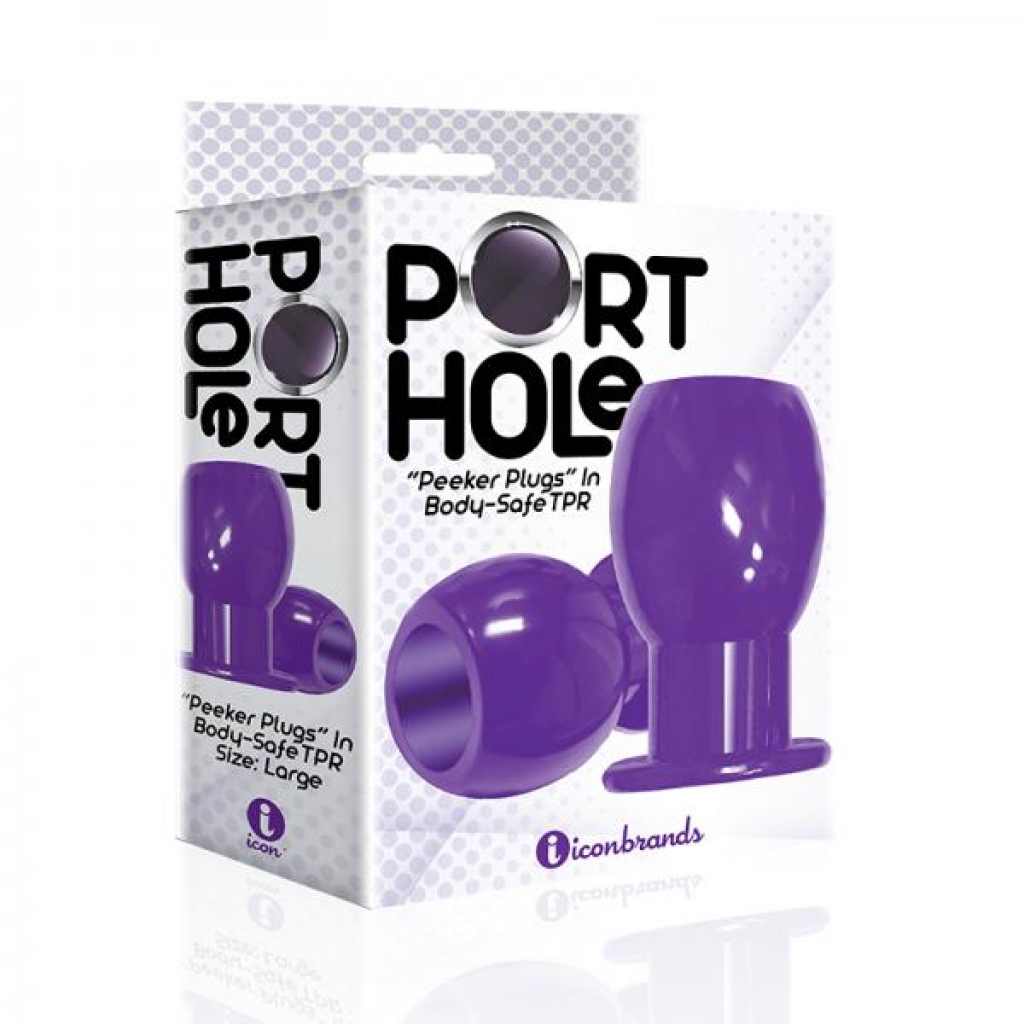 The 9's Port Hole Hollow Butt Plug Purple - Anal Plugs