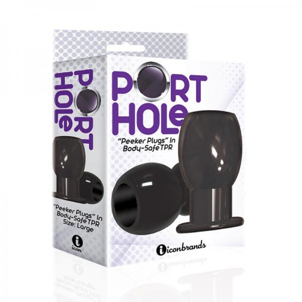 The 9's Port Hole Hollow Butt Plug Black - Anal Plugs