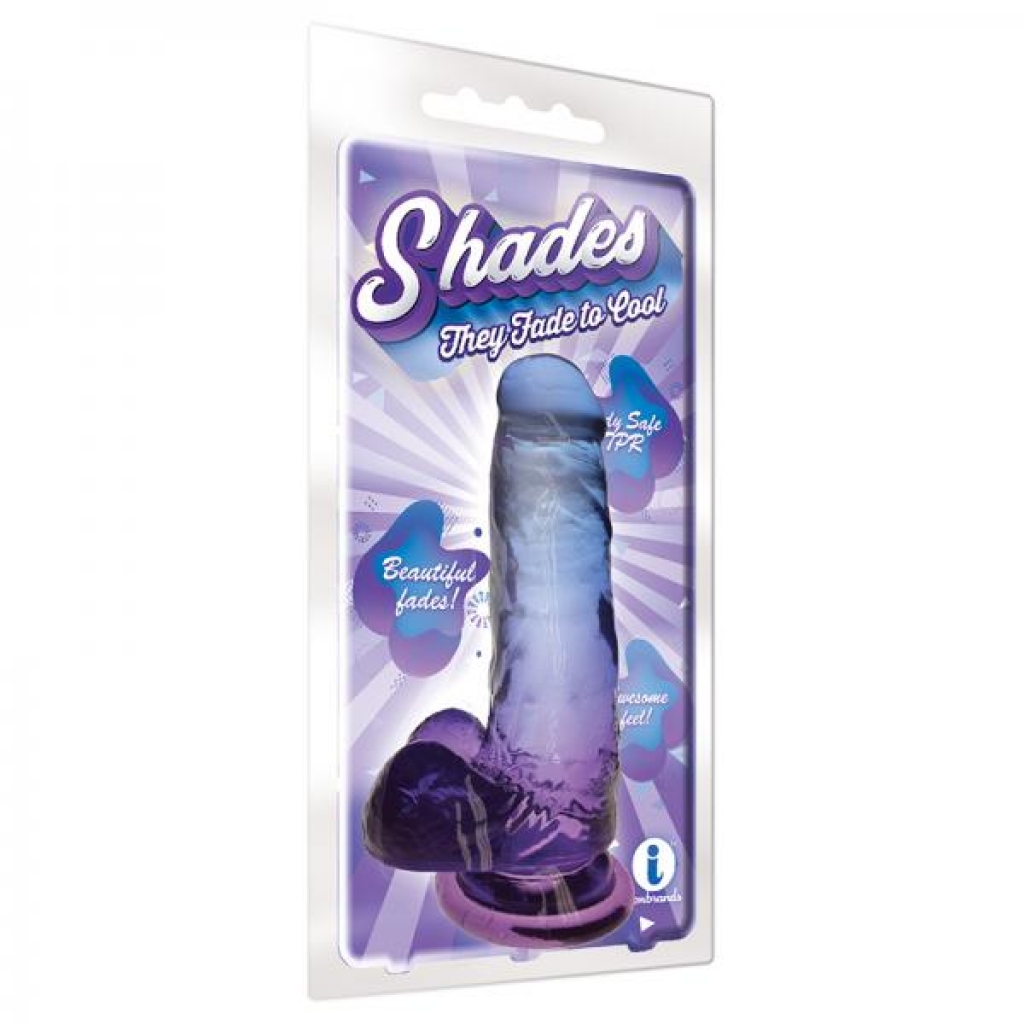 Medium Jelly Tpr Gradient Dong Blue And Violet - Realistic Dildos & Dongs