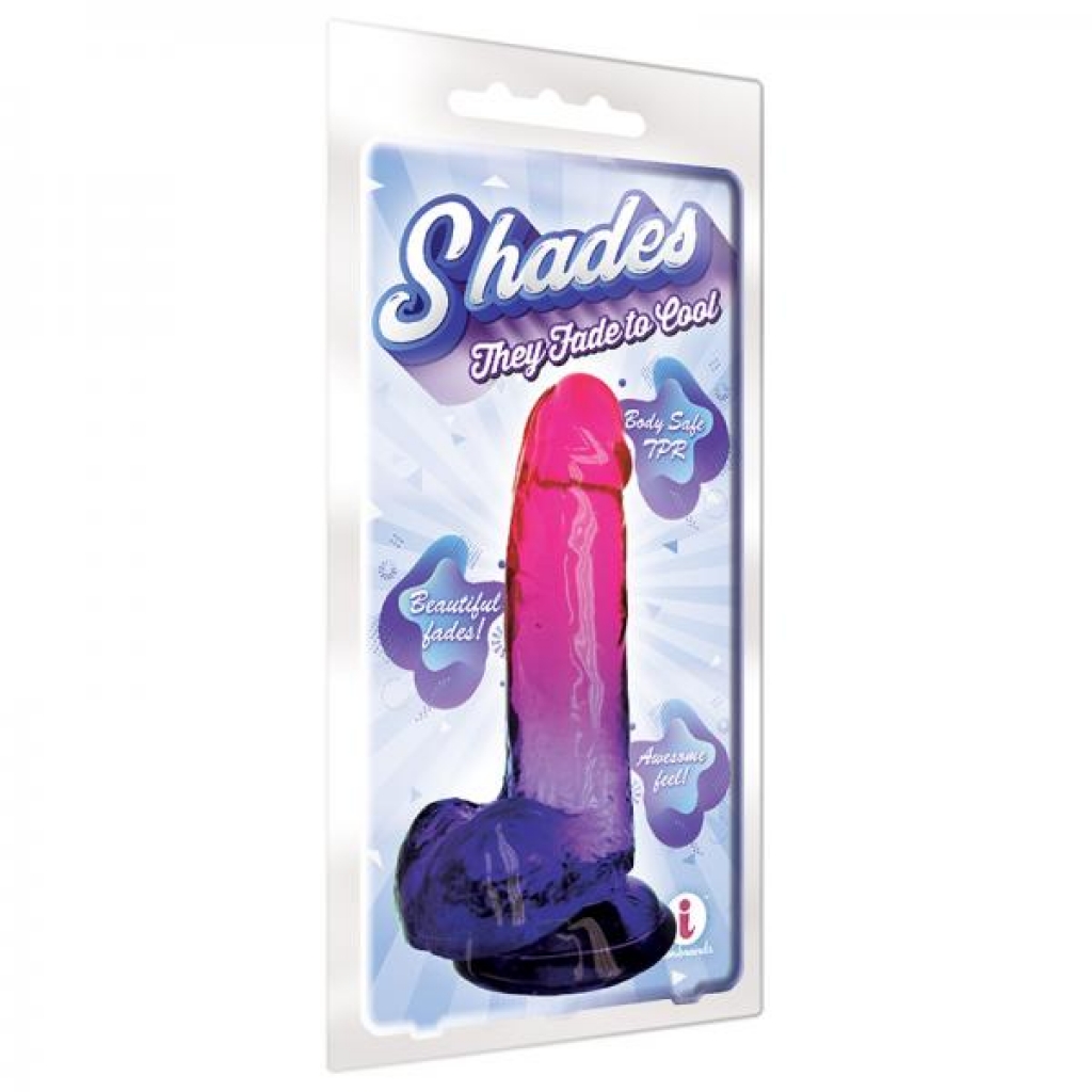 Large Jelly Tpr Gradient Dong Pink And Plum - Realistic Dildos & Dongs