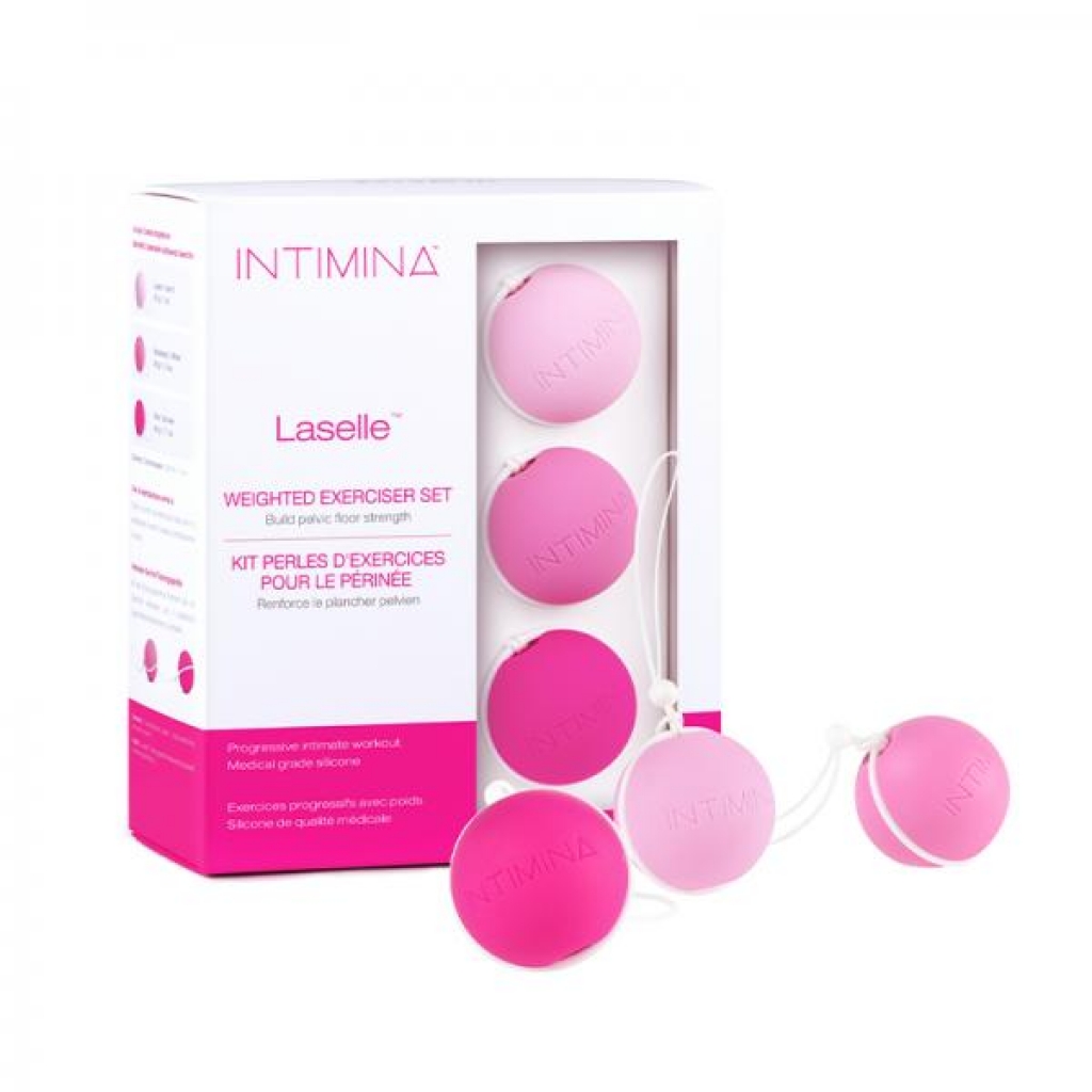 Intimina Laselle Routine Exercise Balls Set - Pink - Ben Wa Balls