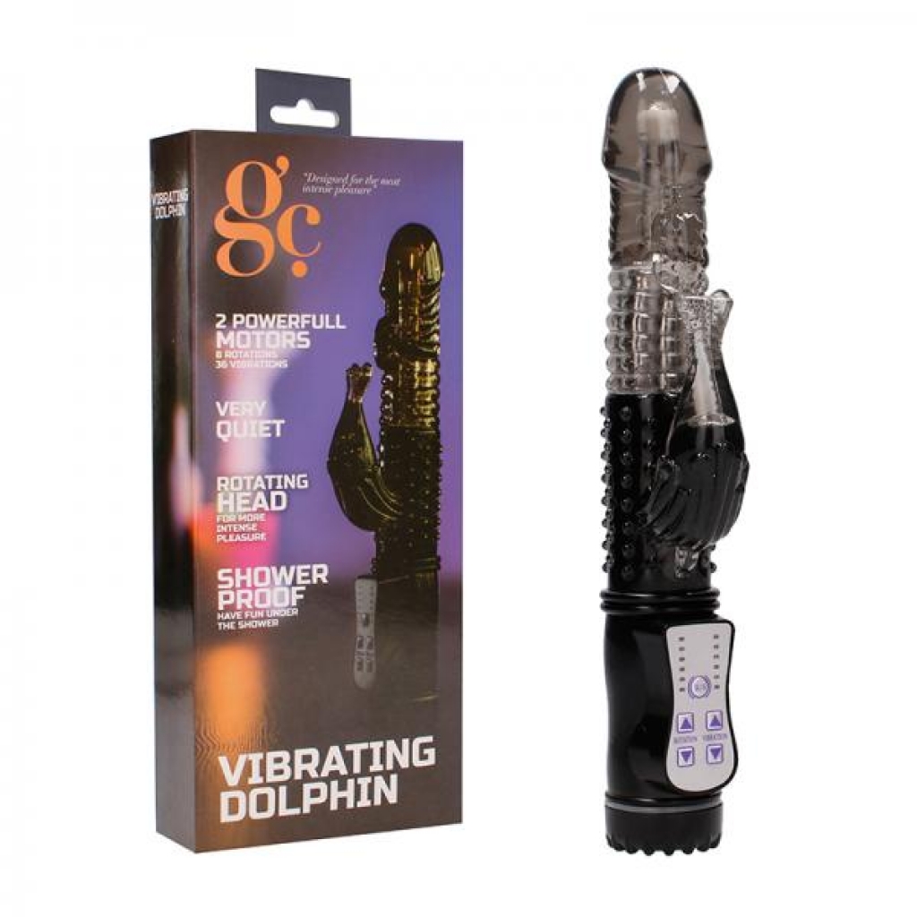 Gc Vibrating Dolphin Black - Rabbit Vibrators