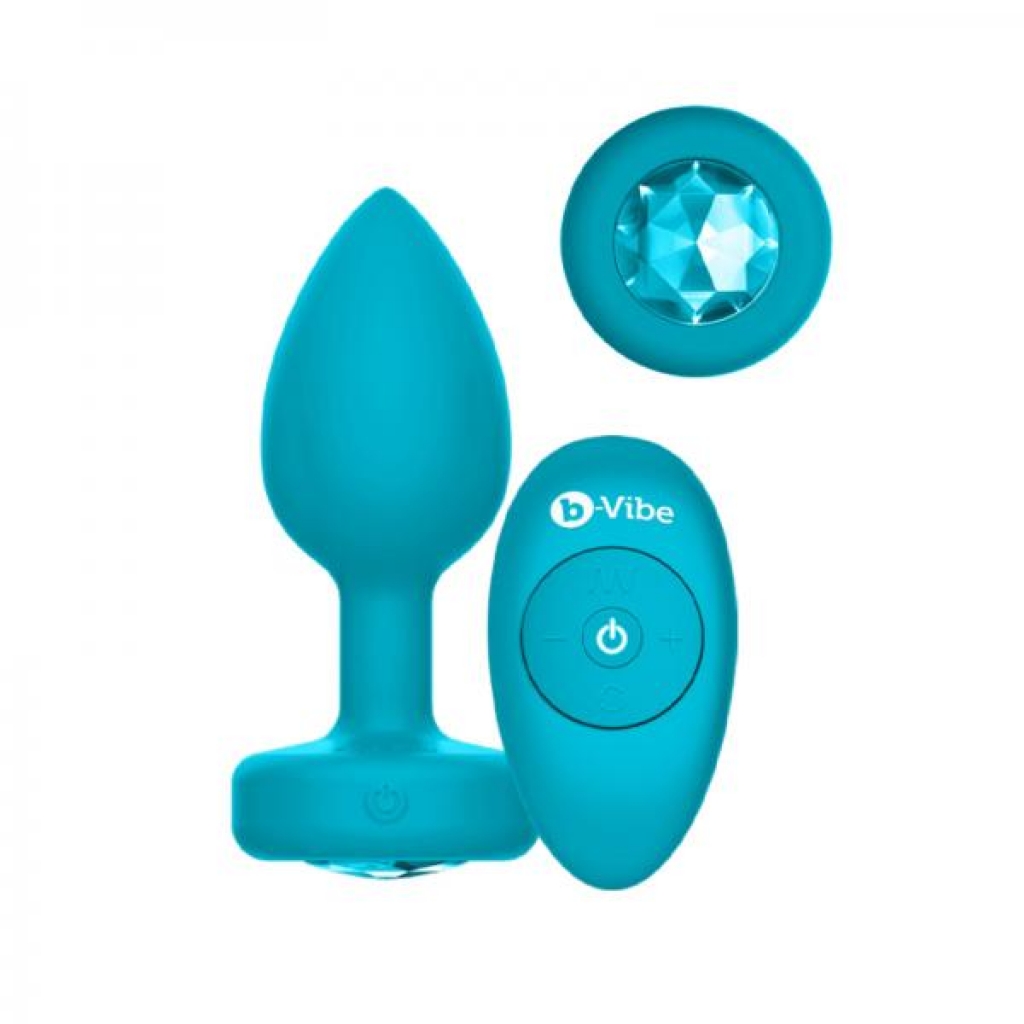 B-vibe Vibrating Jewels - Remote Control - Rechargeable - Aquamarine (s/m) - Anal Plugs