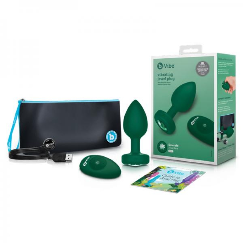 B-vibe Vibrating Jewels - Remote Control- Rechargeable - Emerald (m/l) - Anal Plugs