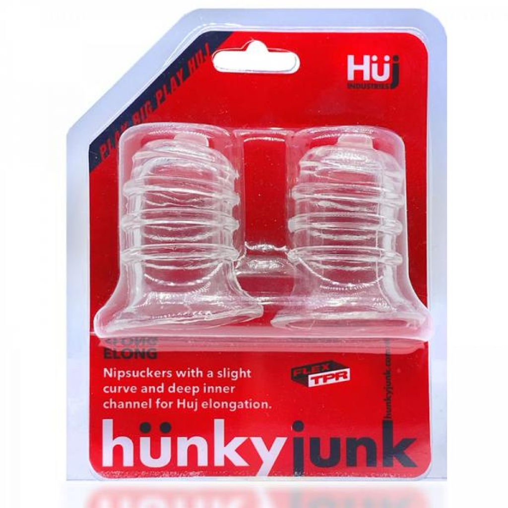Hunkyjunk Elong Wide-base Nipsucker Clear - Nipple Pumps