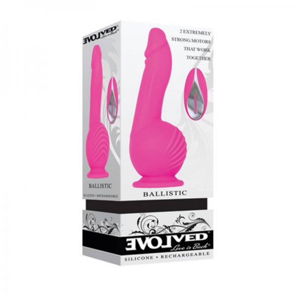 Evolved Ballistic Dong Silicone Rechargeable Remote Control Pink - Realistic