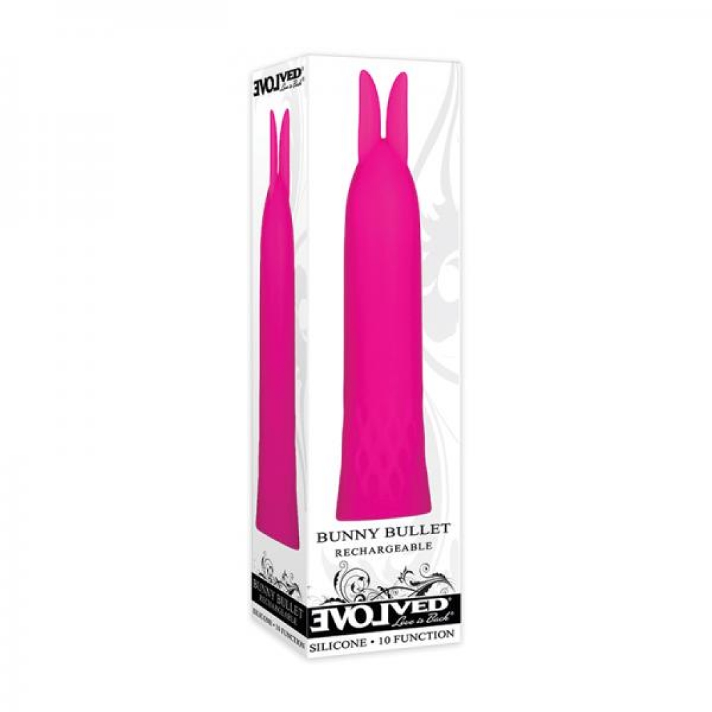 Evolved The Bunny Bullet Rechargable, Silicone - Pink - Bullet Vibrators