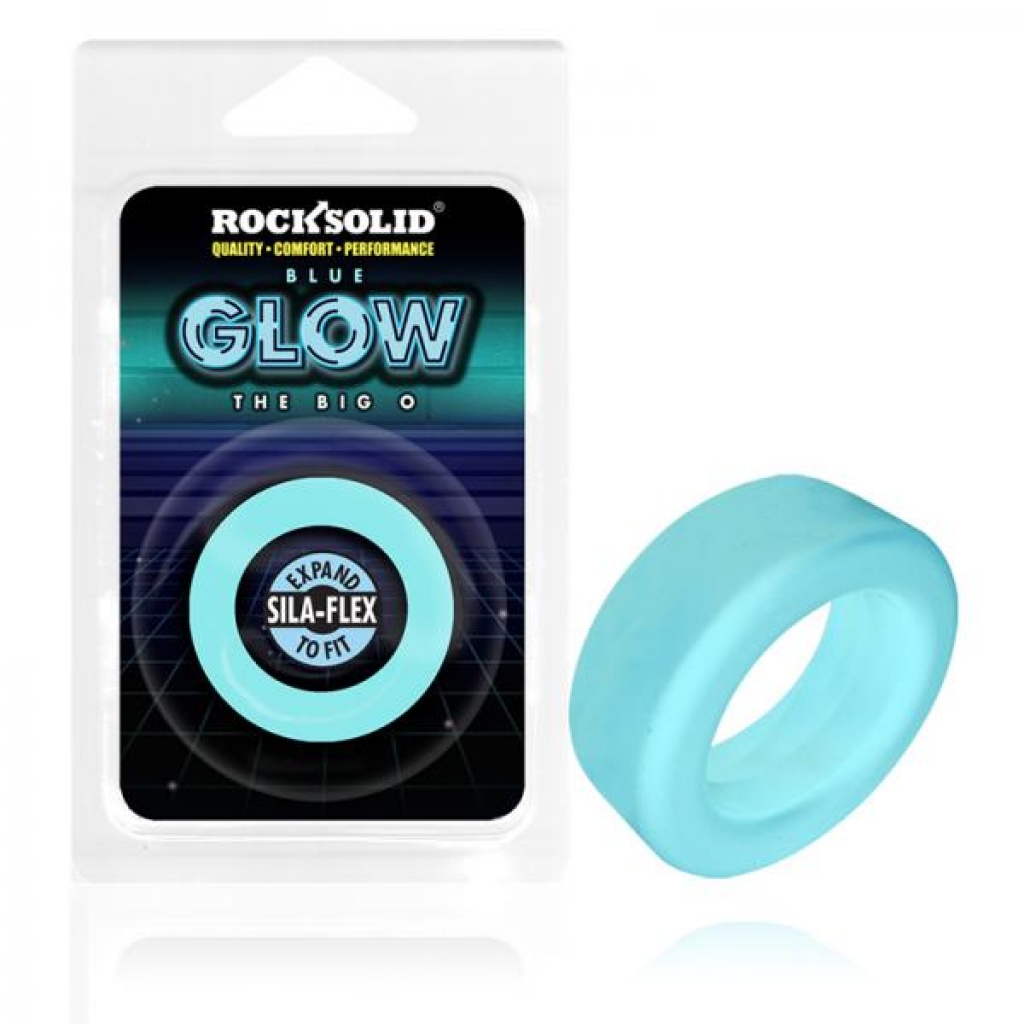 Rock Solid Sila-flex Glow-in-the-dark Big O C-ring Blue - Classic Penis Rings