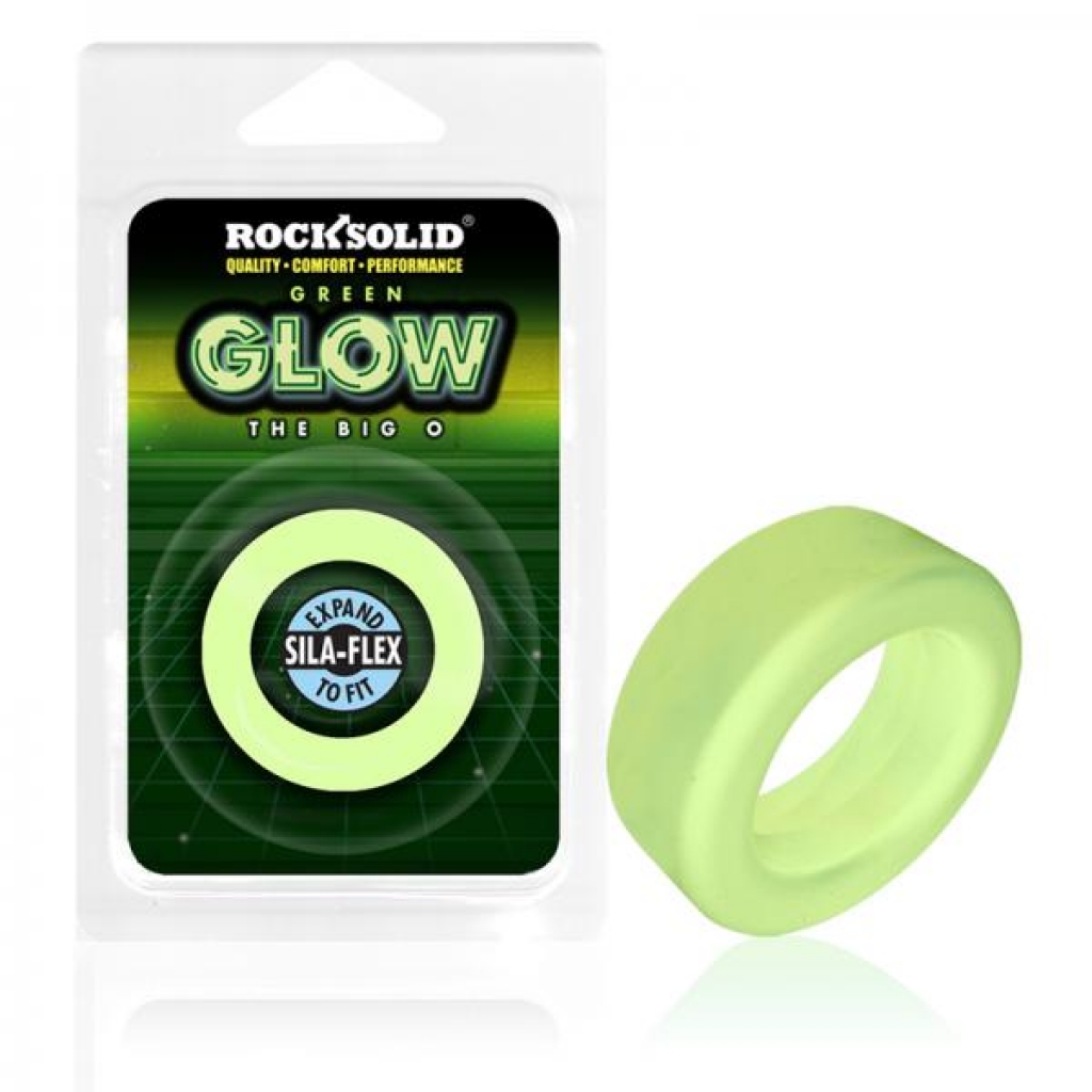 Rock Solid Sila-flex Glow-in-the-dark Big O C-ring Green - Classic Penis Rings