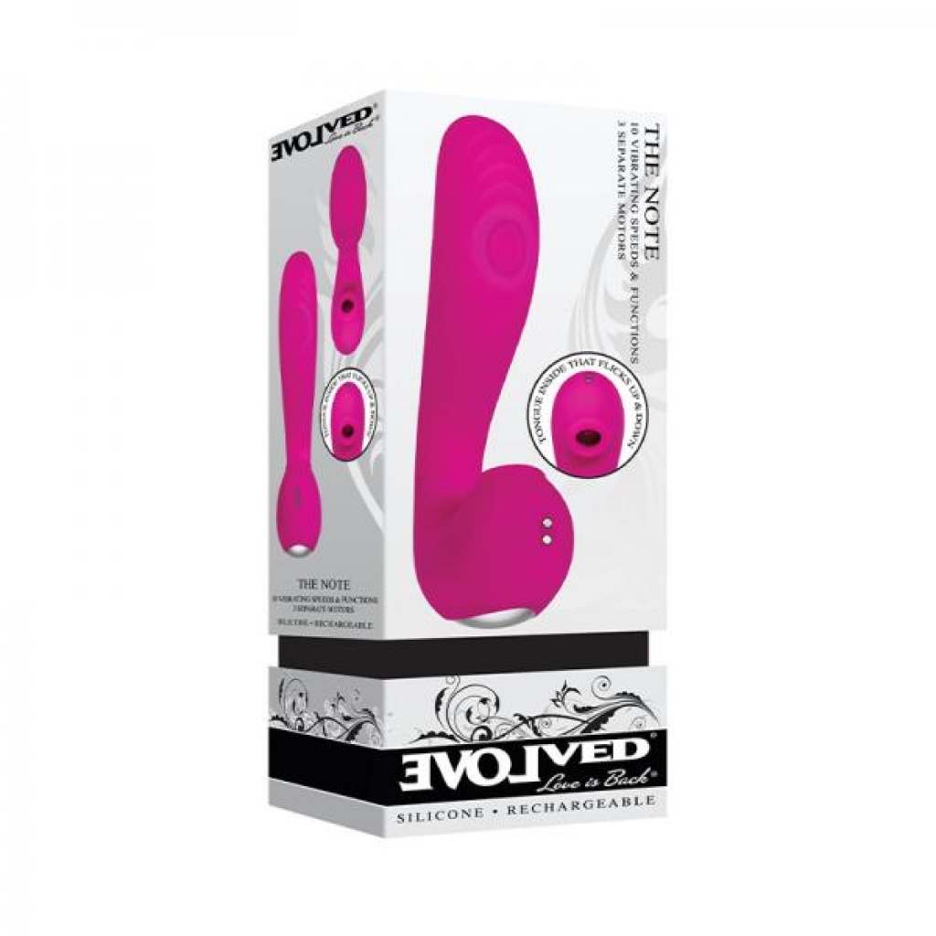 Evolved The Note Dual Stimulator - Magenta - Clit Suckers & Oral Suction