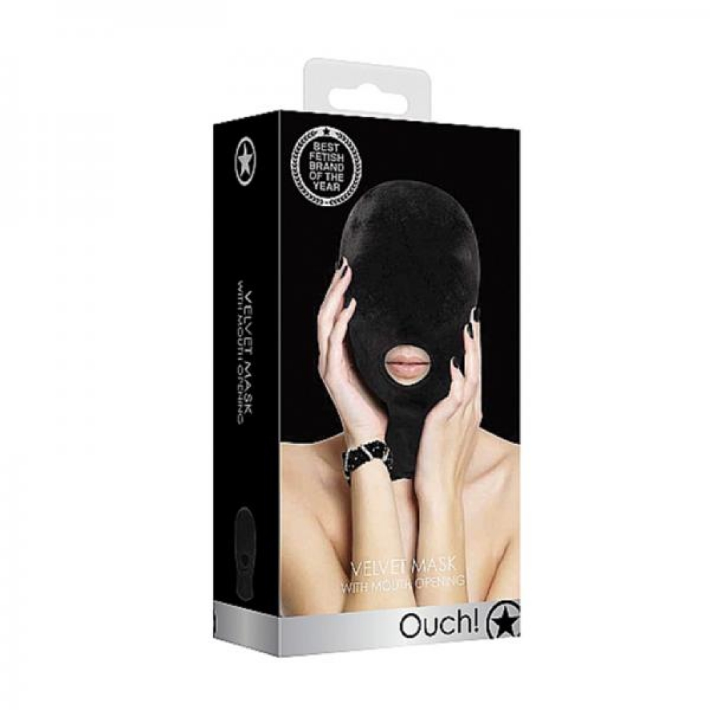 Ouch Velvet & Velcro Mask With Mouth Opening - Hoods & Goggles