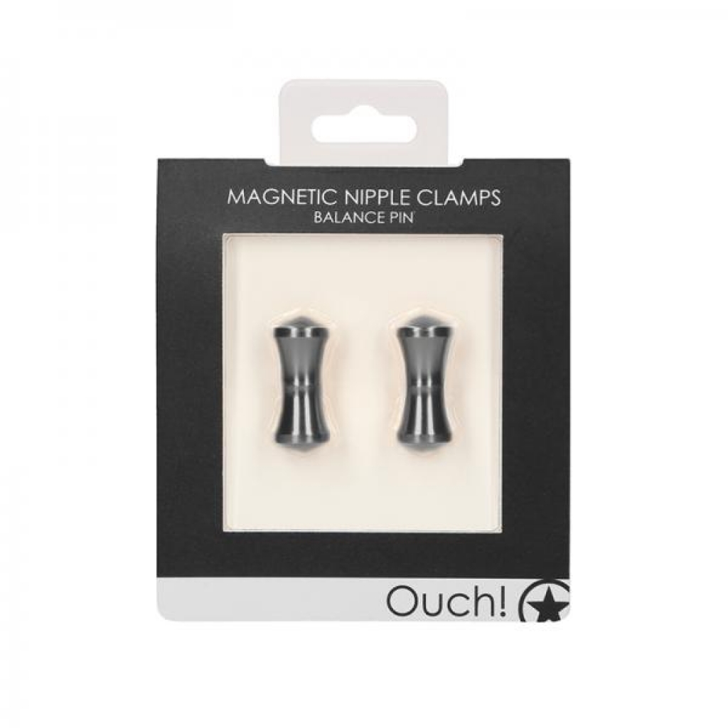 Ouch Magnetic Nipple Clamps - Balance Pin - Grey - Nipple Clamps
