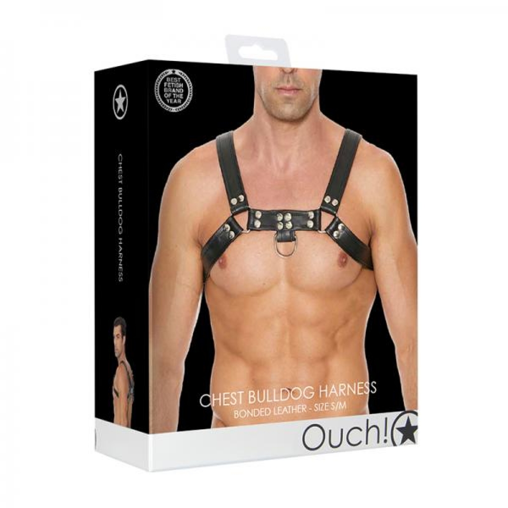 Ouch Chest Bulldog Harness - S/m - Black - Fetish Clothing