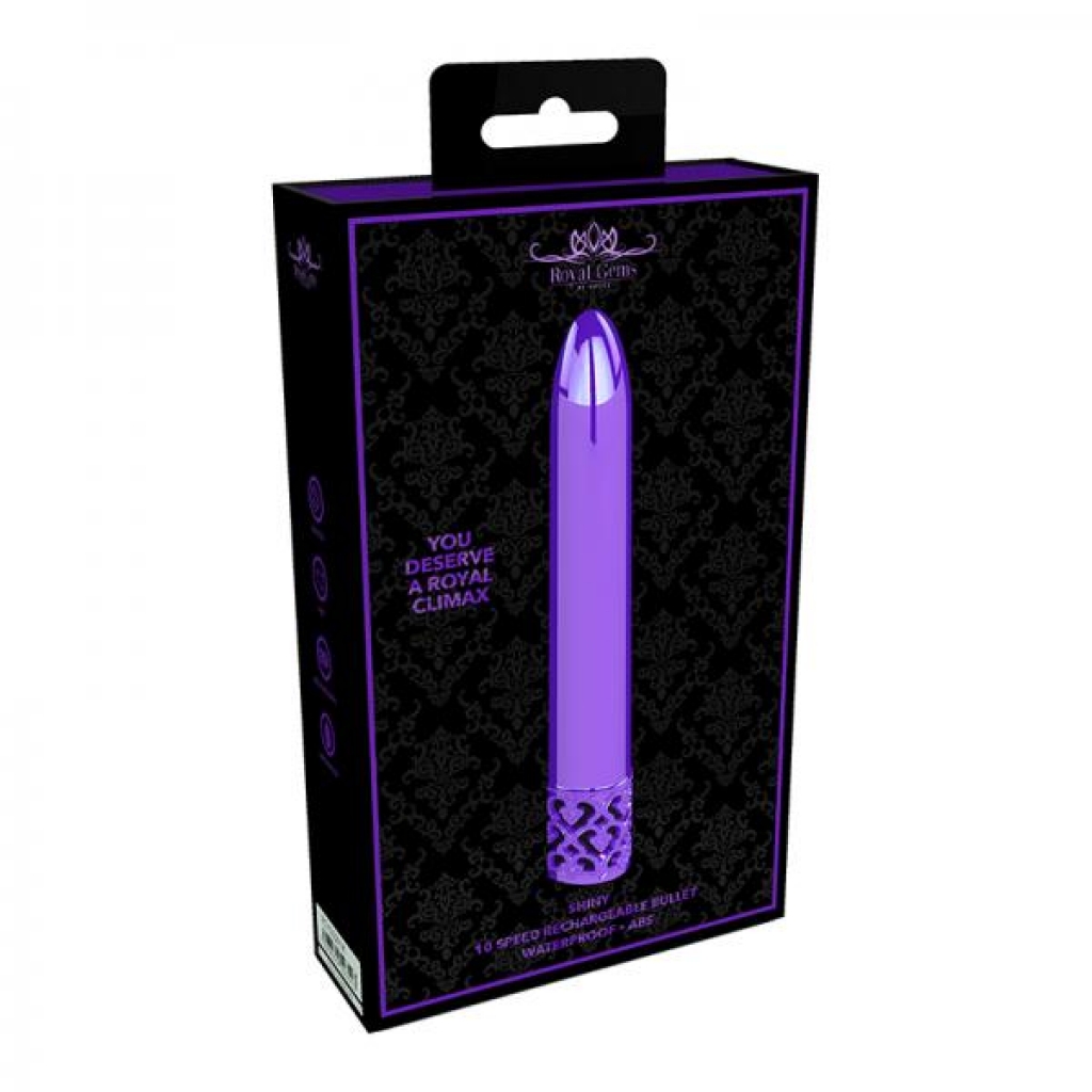 Royal Gems - Shiny - Abs Rechargeable Bullet - Purple - Traditional