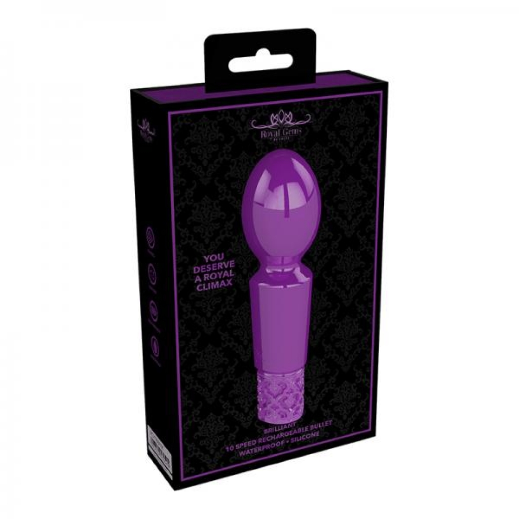 Royal Gems - Brilliant - Silicone Rechargeable Bullet - Purple - Bullet Vibrators
