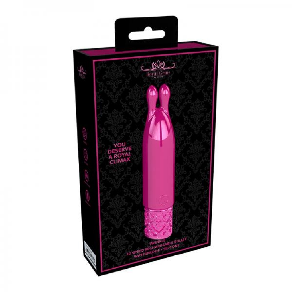 Royal Gems - Twinkle - Silicone Rechargeable Bullet - Pink - Luxury