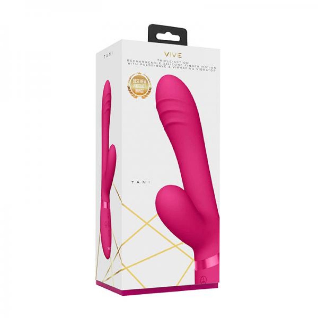Vive - Tani Rechargeable Pulse-wave Triple-motor Finger Motion Silicone Vibrator - Pink - G-Spot Vibrators Clit Stimulators