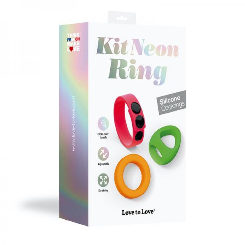 Love To Love Cockring Kit Neon - Couples Vibrating Penis Rings