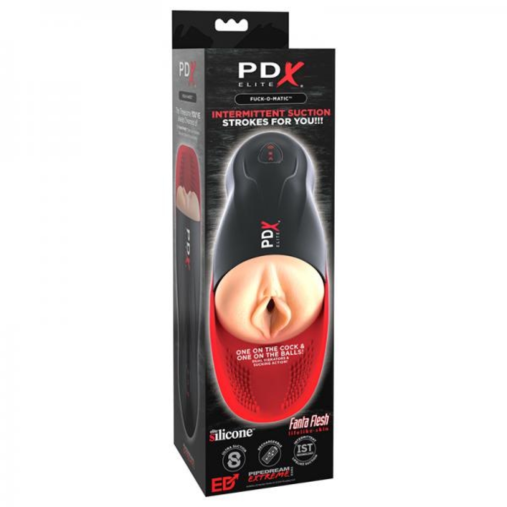 Pdx Elite Fuck-o-matic Stroker - Light/red/black - Masturbation Sleeves