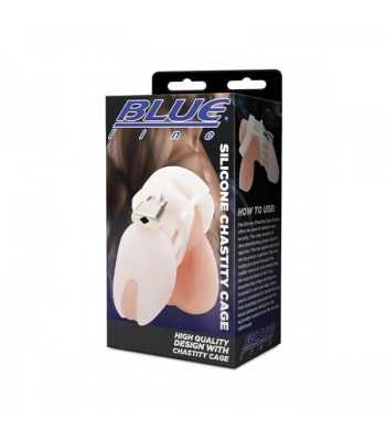 Blue Line Silicone Chastity Cage - Chastity & Cock Cages