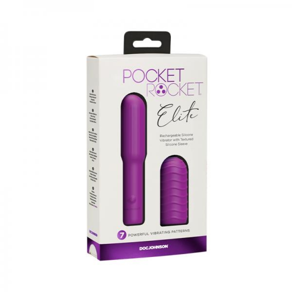 Pocket Rocket Elite Rechargeable Bullet With Removable Sleeve Purple - Pocket Rockets
