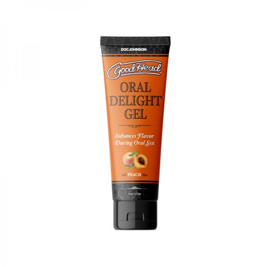Goodhead Oral Delight Gel Peach Bulk 4 Oz. - Oral Sex