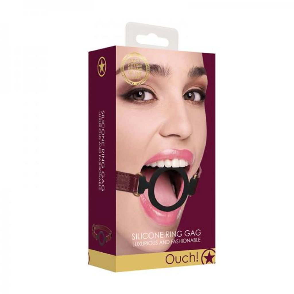 Ouch Halo Silicone Ring Gag Burgundy - Ball Gags